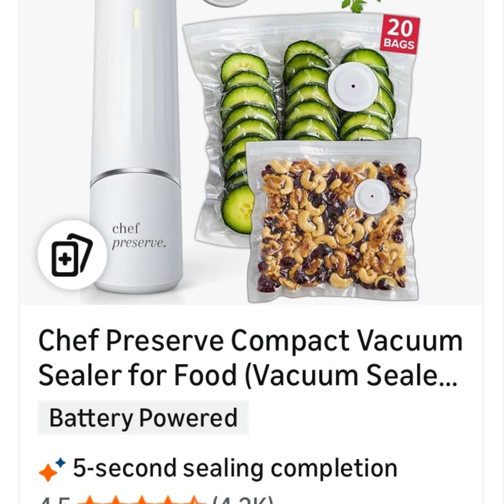 Chef Preserve Compact Vacuum Sealer